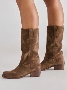 Dolce Vita Suede Moto Cowgirl Boot
